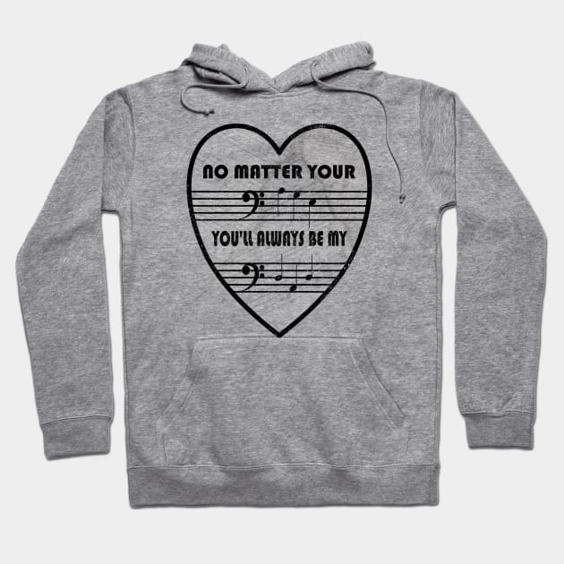 No Matter Your "Age", you'll Always be My "Dad"  (Bass Clef) Hoodie by Blended Designs